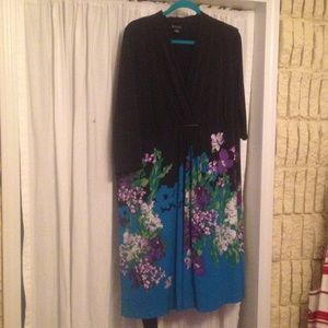 Knee length, faux wrap dress